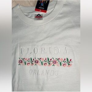 White 90’s Florida Orlando Embroidered Shirt